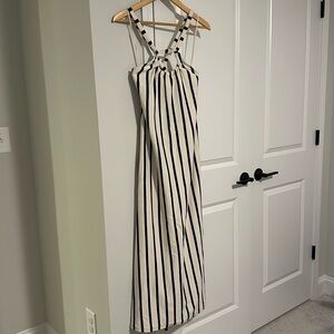 NWT Zara Striped Cut-Out Cross Back Dress Size Medium